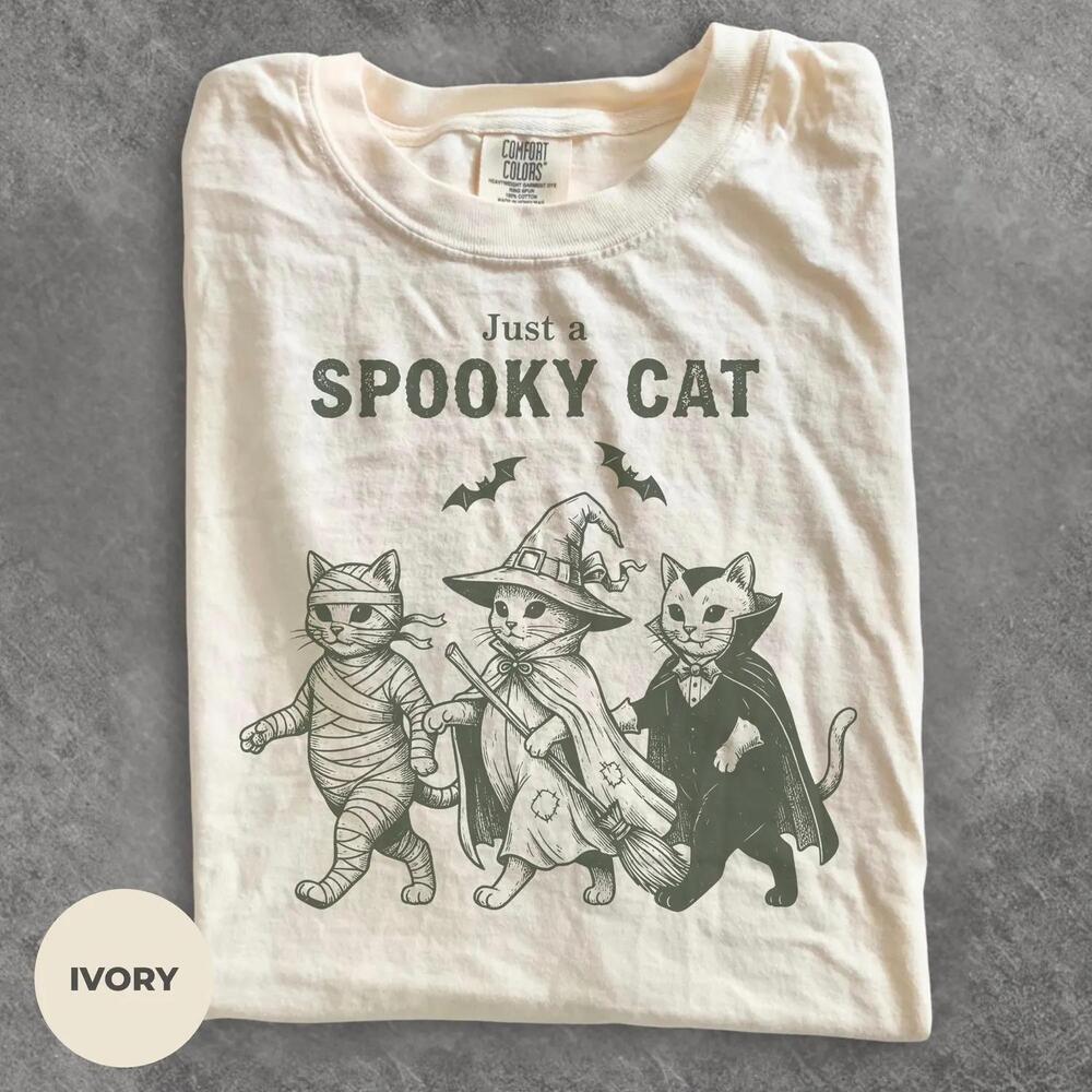 Funny Halloween Cat Shirt, Spooky Cat Shirt, Cat Lover Halloween